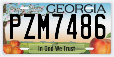 GA license plate PZM7486