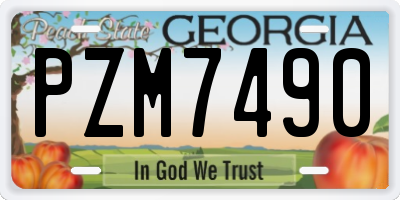 GA license plate PZM7490