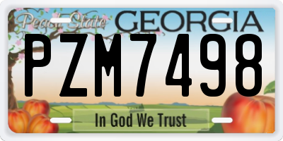 GA license plate PZM7498