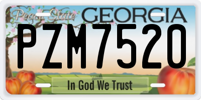 GA license plate PZM7520