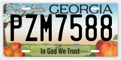 GA license plate PZM7588