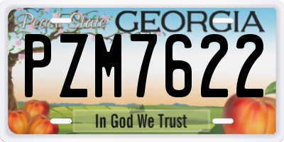 GA license plate PZM7622