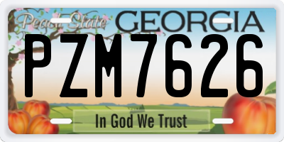 GA license plate PZM7626