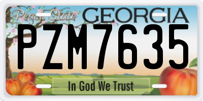 GA license plate PZM7635