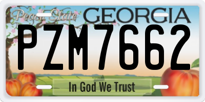 GA license plate PZM7662