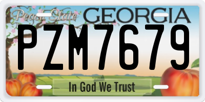 GA license plate PZM7679
