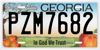 GA license plate PZM7682