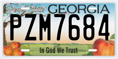 GA license plate PZM7684
