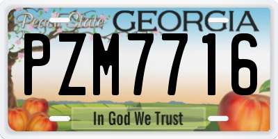 GA license plate PZM7716