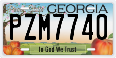 GA license plate PZM7740