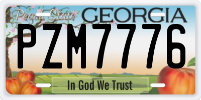 GA license plate PZM7776