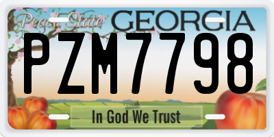 GA license plate PZM7798