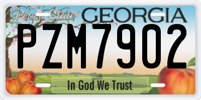 GA license plate PZM7902