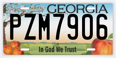 GA license plate PZM7906