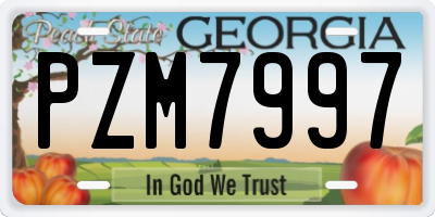 GA license plate PZM7997