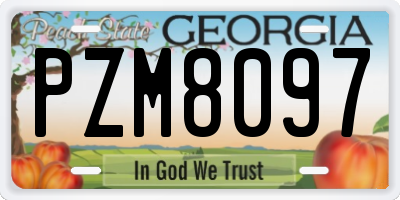 GA license plate PZM8097