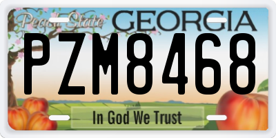 GA license plate PZM8468