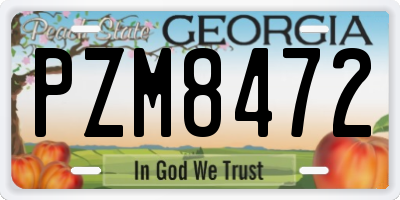 GA license plate PZM8472