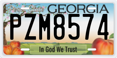 GA license plate PZM8574