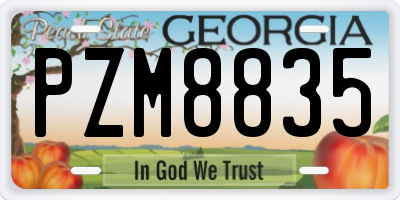 GA license plate PZM8835