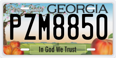 GA license plate PZM8850