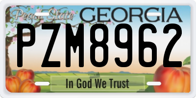 GA license plate PZM8962