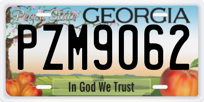 GA license plate PZM9062