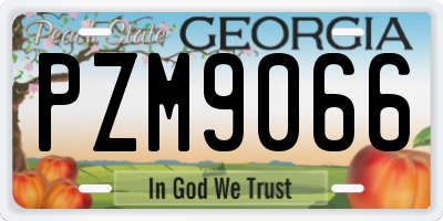 GA license plate PZM9066