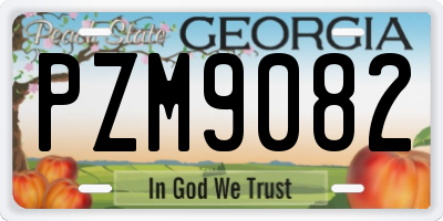 GA license plate PZM9082