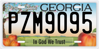 GA license plate PZM9095