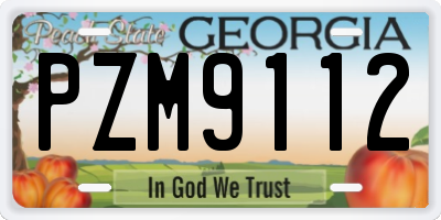 GA license plate PZM9112