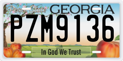 GA license plate PZM9136