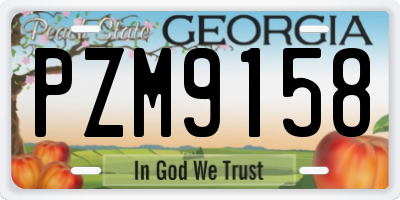 GA license plate PZM9158