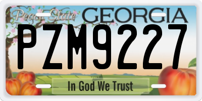 GA license plate PZM9227
