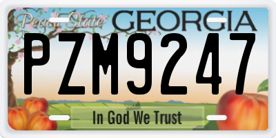 GA license plate PZM9247