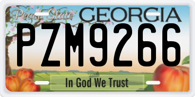 GA license plate PZM9266