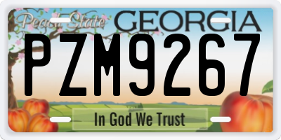 GA license plate PZM9267