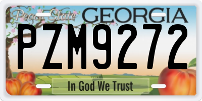 GA license plate PZM9272