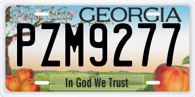 GA license plate PZM9277