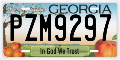 GA license plate PZM9297
