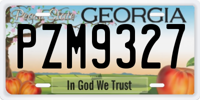 GA license plate PZM9327