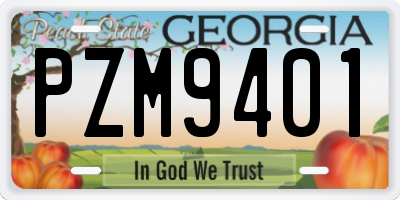 GA license plate PZM9401