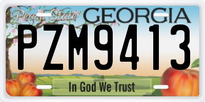 GA license plate PZM9413