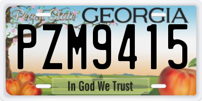 GA license plate PZM9415