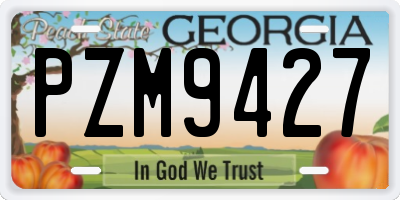 GA license plate PZM9427