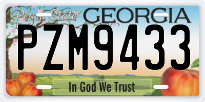 GA license plate PZM9433