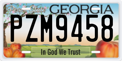 GA license plate PZM9458