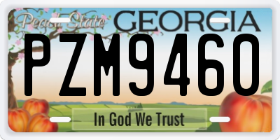 GA license plate PZM9460