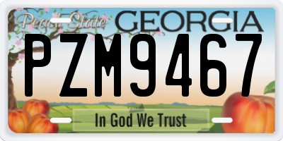 GA license plate PZM9467