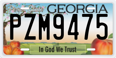GA license plate PZM9475